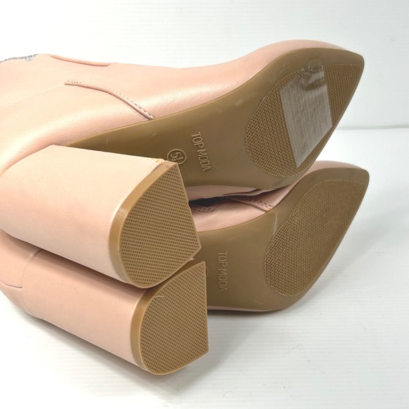 Top‎ Moda Size 5.5 Rhinestone Flame Western Cowboy Boots Block Heel Pink Sparkly - Picture 10 of 14